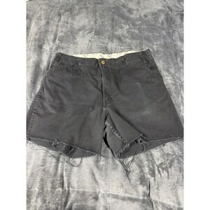 Ben Davis Mens Black Cut Off Work Shorts Size 36 Style 694 Raw Hem Twill 5540
